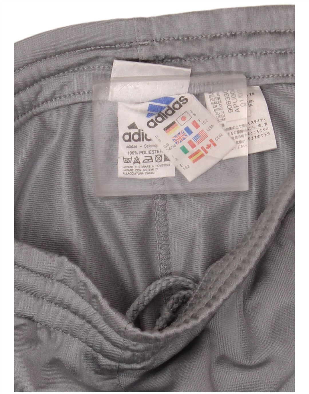 ADIDAS Mens Tracksuit Trousers Large  Grey Polyester