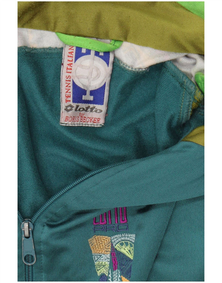 Lotto Mens Tracksuit Top Jacket Large Green Colourblock