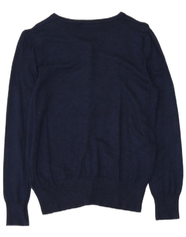 Marks & Spencer Womens Cardigan Sweater UK 12 Medium  Navy Blue Viscose