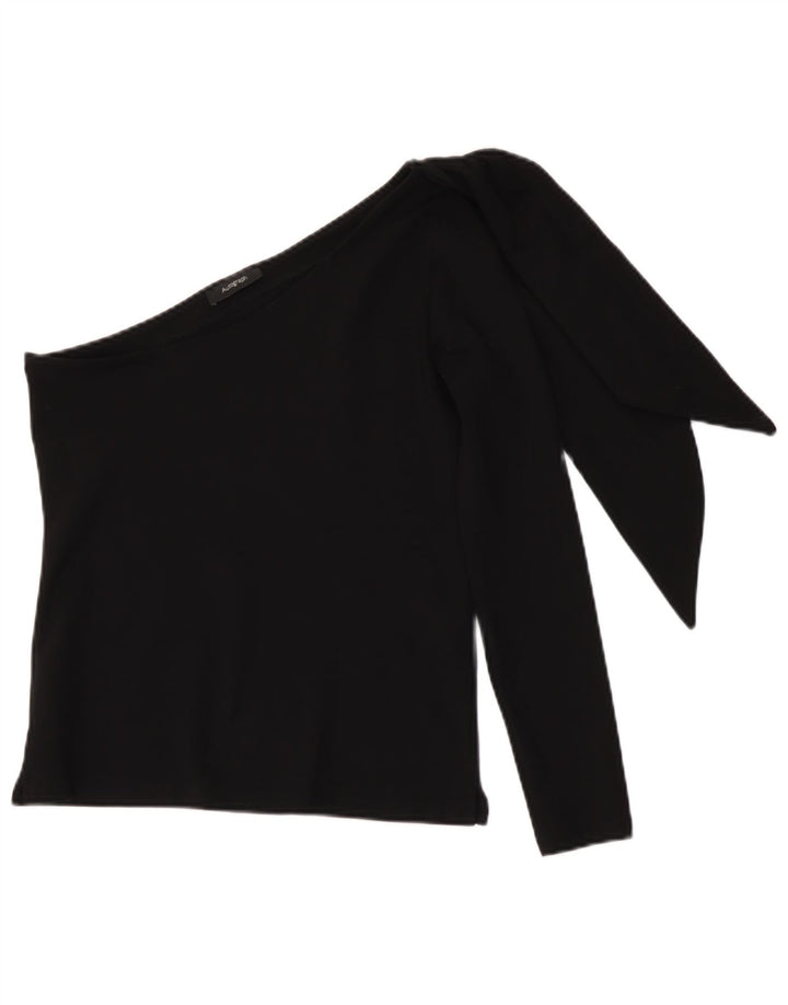 Marks & Spencer Womens One Shoulder Top UK 10 Small  Black Viscose