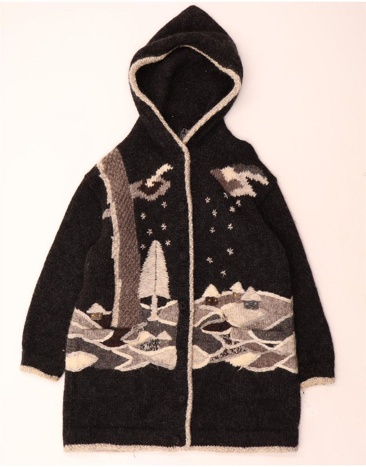 DOBRILA Womens Oversized Cardigan Sweater UK 16 Large Grey Novelty