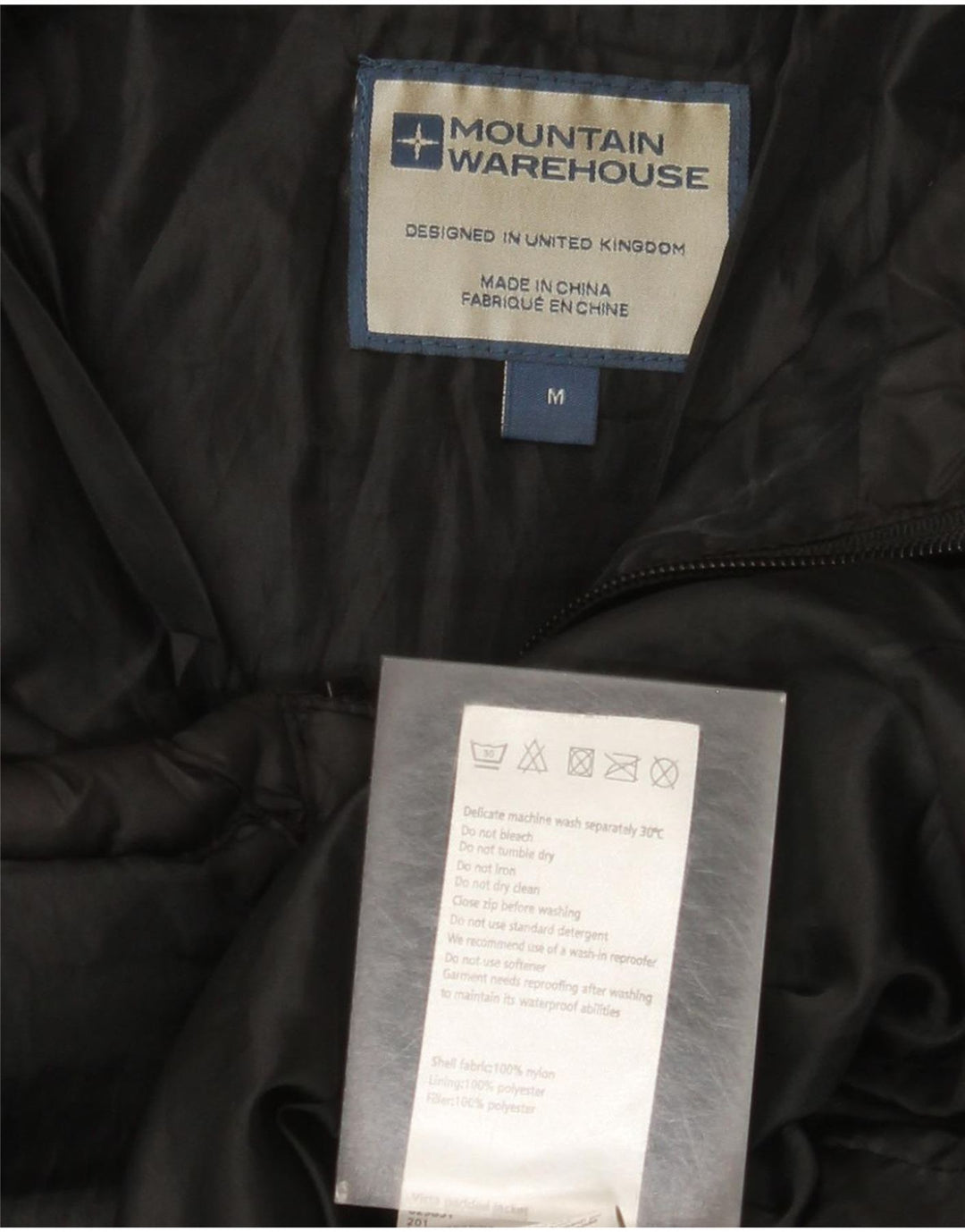 Mountain Warehouse Mens Padded Jacket UK 38 Medium Black Nylon