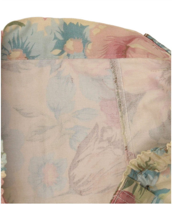 VINTAGE Womens High Waist Straight Skirt W30 Medium Yellow Floral