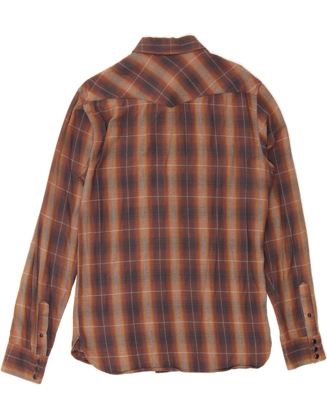 ALL SAINTS Mens Flannel Shirt Small Brown Check Cotton Vintage All Saints and Second-Hand All Saints from Messina Hembry 