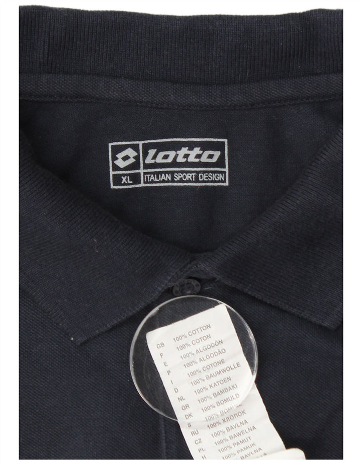 LOTTO Mens Polo Shirt XL Navy Blue Cotton