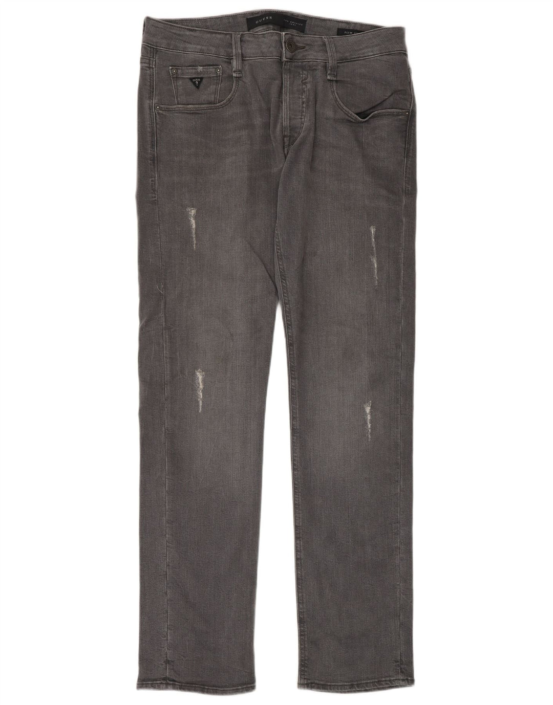 Guess Mens Distressed Slim Jeans W31 L33 Grey Cotton