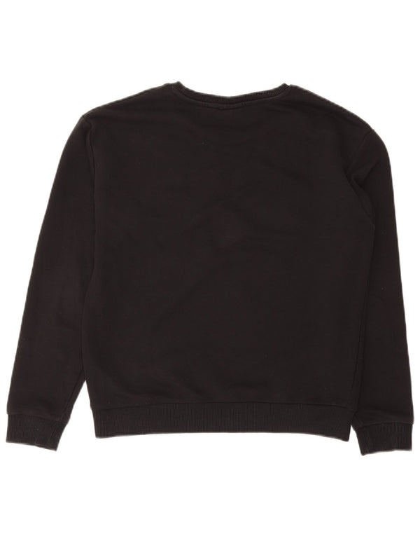 Fila Womens Sweatshirt Jumper UK 10 Small Black Cotton
