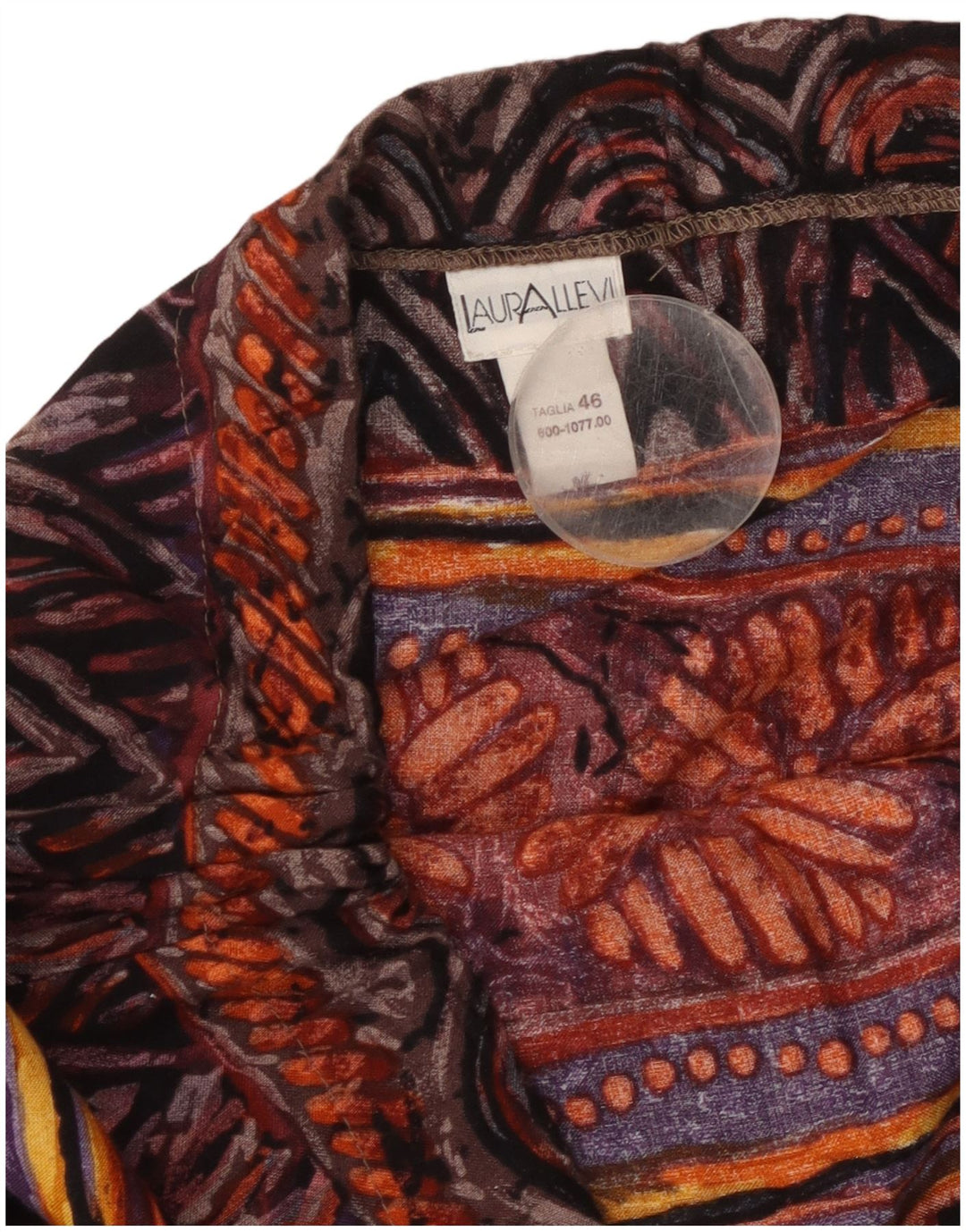 VINTAGE Womens Abstract Pattern Flared Skirt IT 46 Large W36 Multicoloured