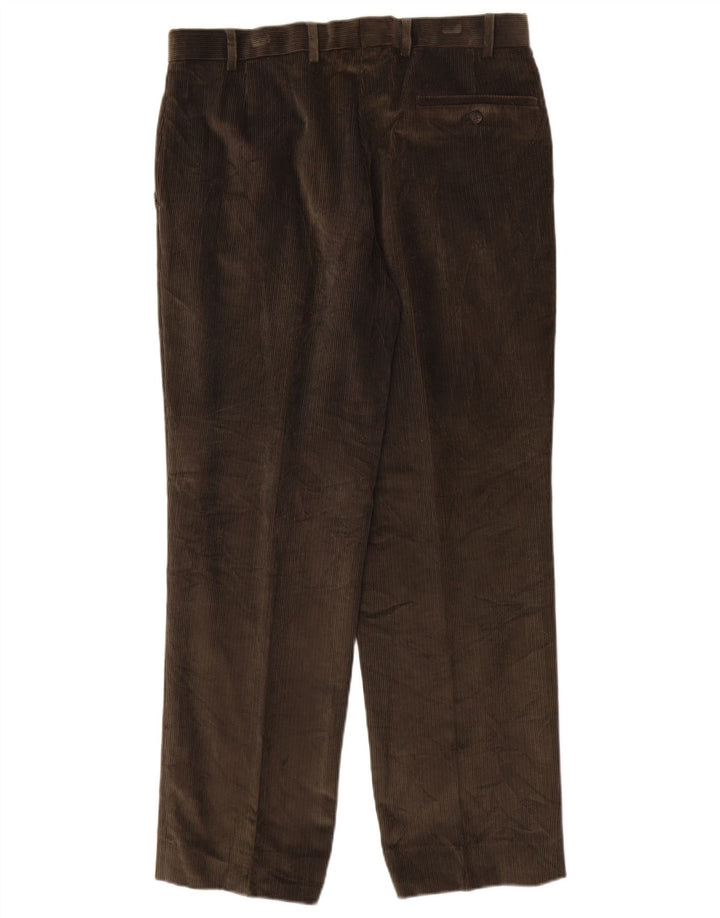 MARKS & SPENCER Mens Straight Corduroy Trousers W34 L31 Brown Cotton
