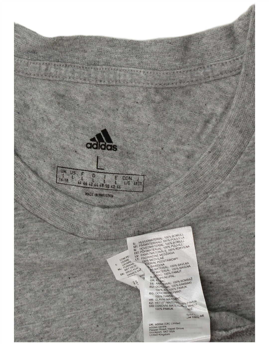 ADIDAS Womens T-Shirt Top UK 16/18 Large Grey Cotton