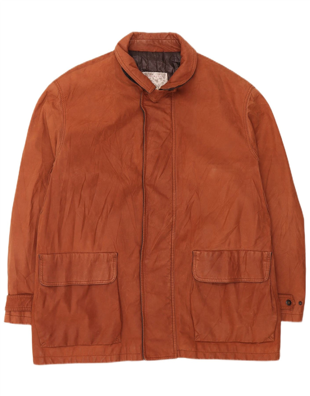 Dibi Mens Leather Jacket UK 42 XL Brown Leather