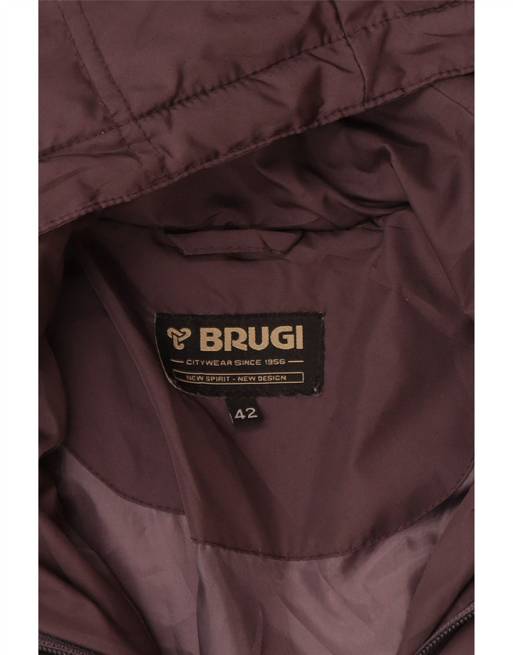 BRUGI Womens Hooded Padded Jacket IT 42 Medium Purple Polyester