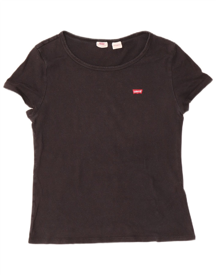 LEVI'S Womens T-Shirt Top UK 14 Large Black