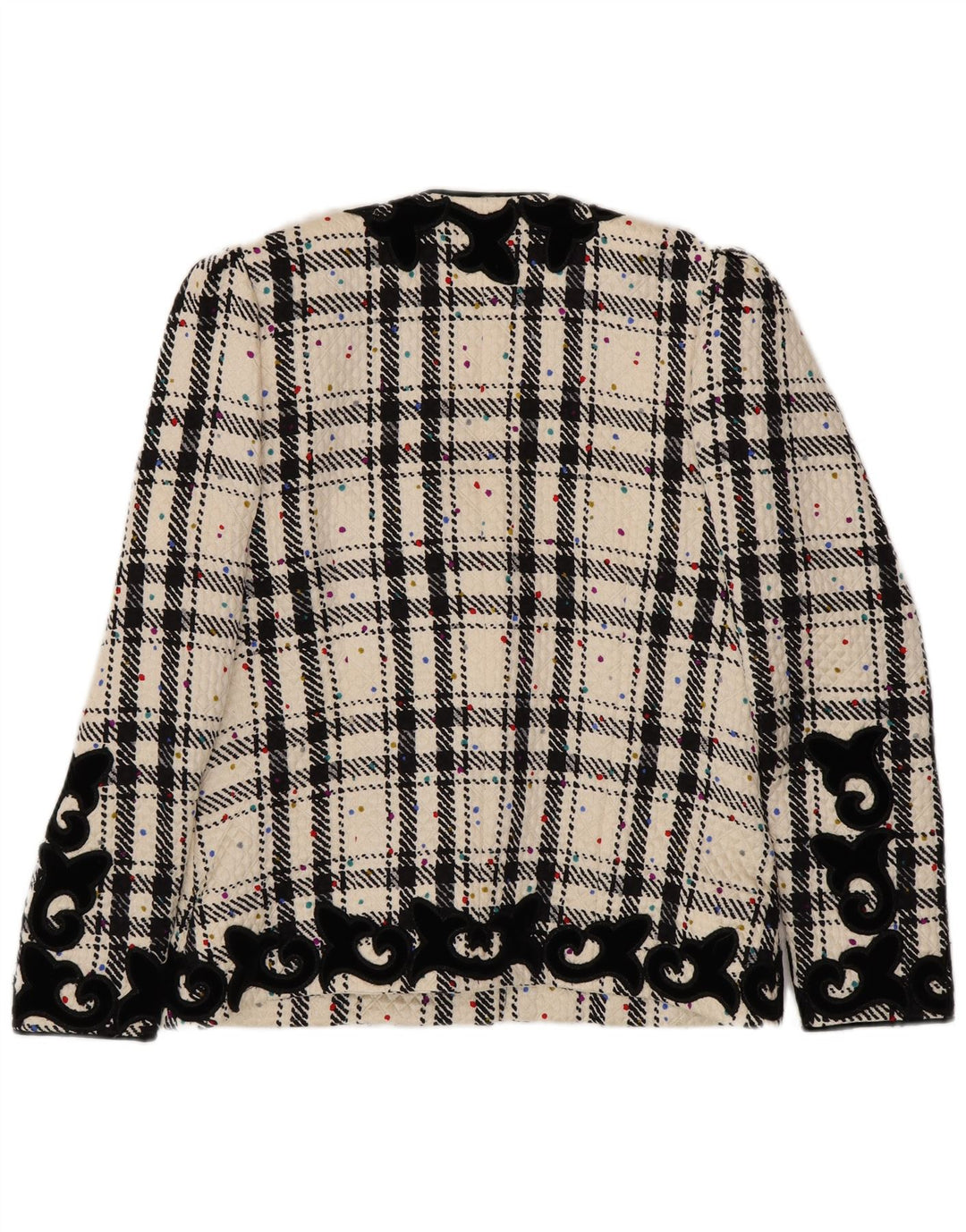 RENZO Womens Oversized Blazer Jacket IT 40 Small Off White Check