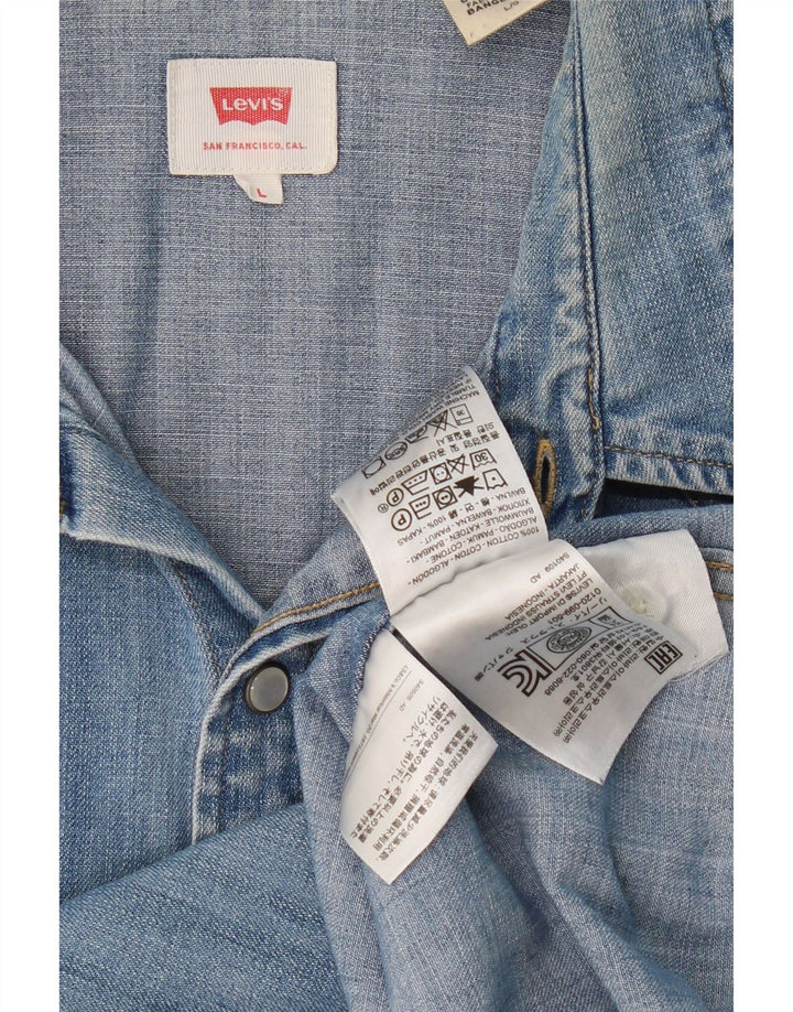 LEVI'S Mens Denim Shirt Large Blue Cotton