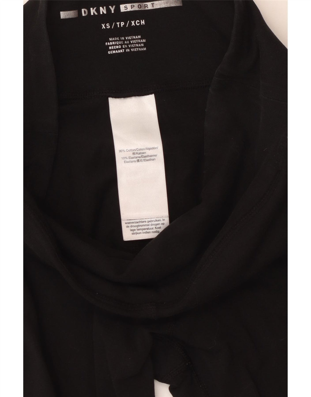 Dkny Womens Graphic Leggings UK 4 XS  Black Cotton