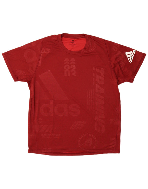 ADIDAS Mens Climalite Graphic T-Shirt Top Large Burgundy