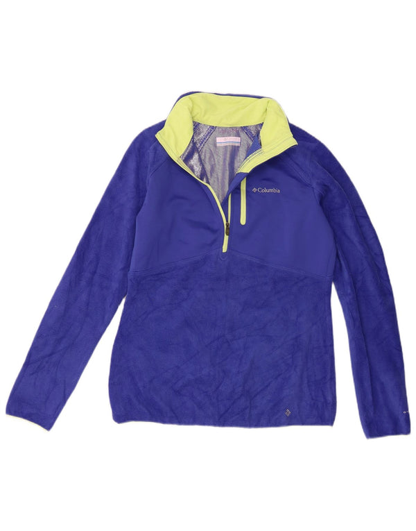 Columbia Womens Omni-Heat Zip Neck Fleece Jumper UK 10 Small Blue Polyester