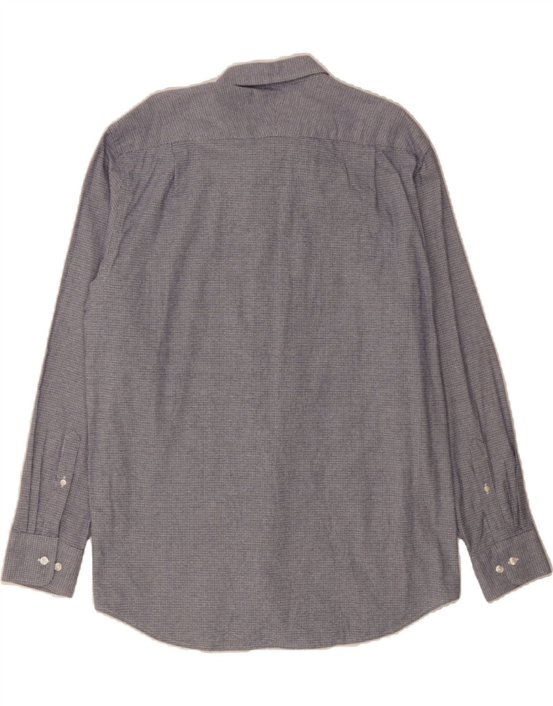 CHARLES TYRWHITT Mens Classic Fit Shirt XL Navy Blue Houndstooth Cotton Vintage Charles Tyrwhitt and Second-Hand Charles Tyrwhitt from Messina Hembry 