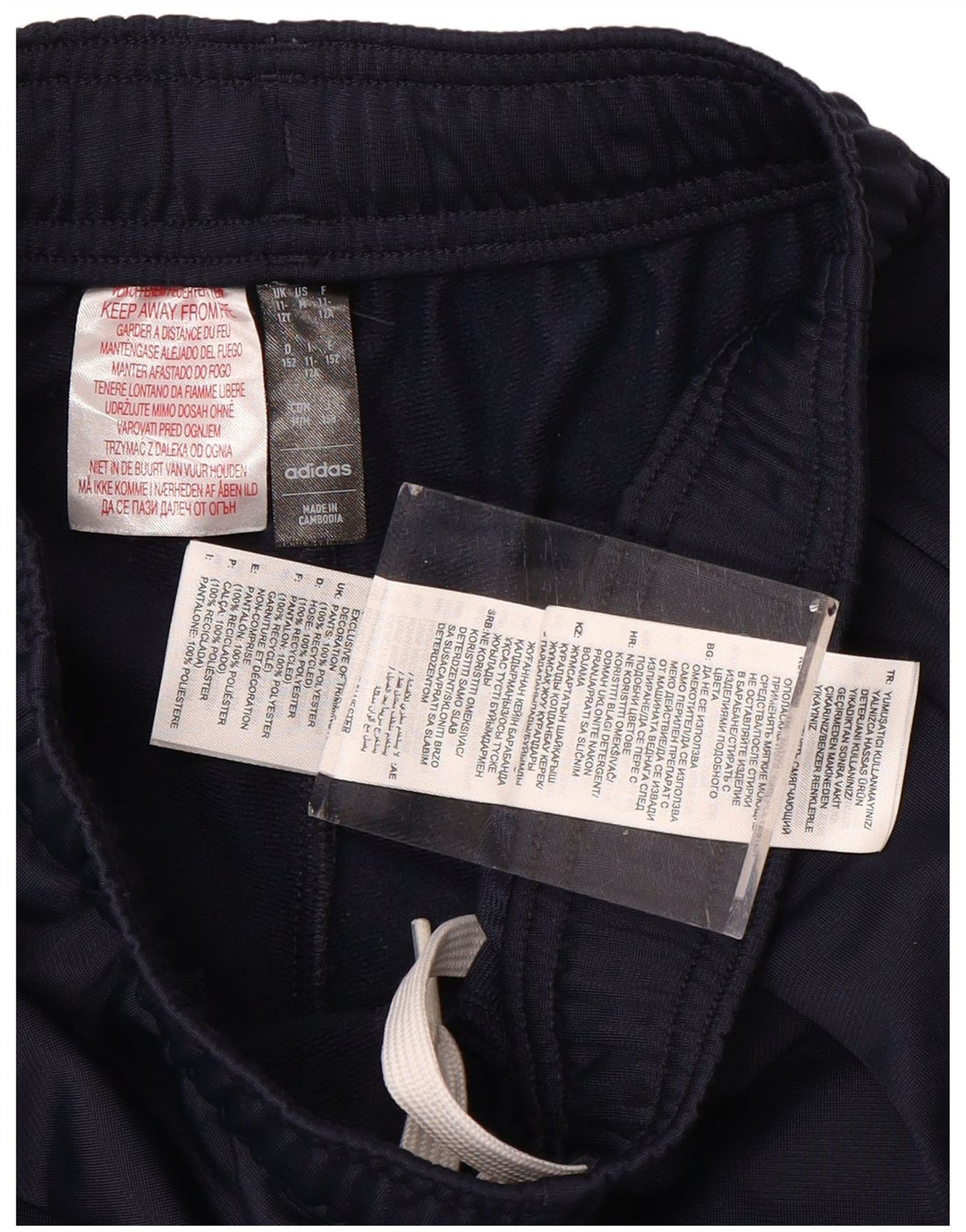 ADIDAS Boys Tracksuit Trousers Joggers 11-12 Years Navy Blue Polyester