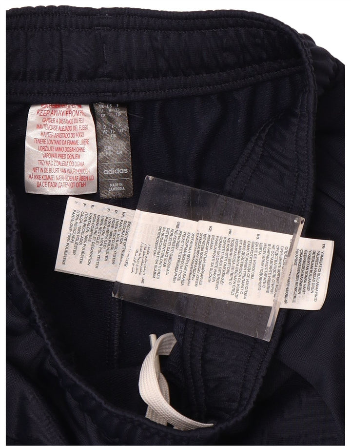 ADIDAS Boys Tracksuit Trousers Joggers 11-12 Years Navy Blue Polyester