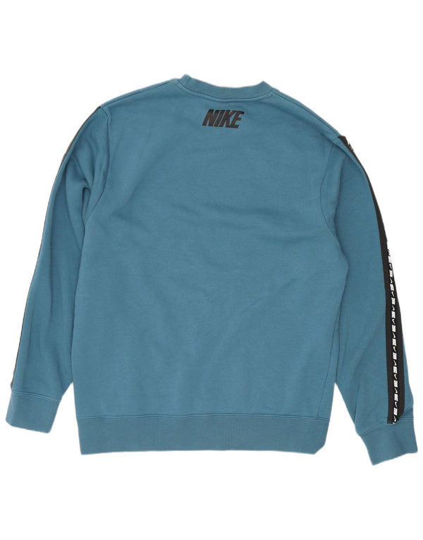 Nike Mens Graphic Sweatshirt Jumper Medium Blue Colourblock