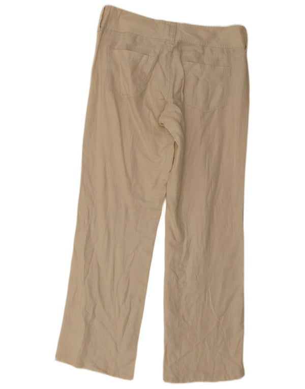 Massimo Dutti Womens Straight Casual Trousers EU 42 Large W32 L32 Beige