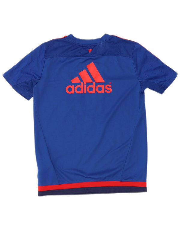ADIDAS Boys Manchester United Graphic T-Shirt Top 9-10 Years Blue