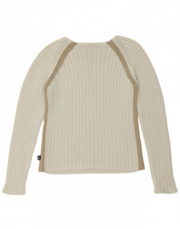 Killer Loop Womens Boat Neck Jumper Sweater UK 10 Small White Striped