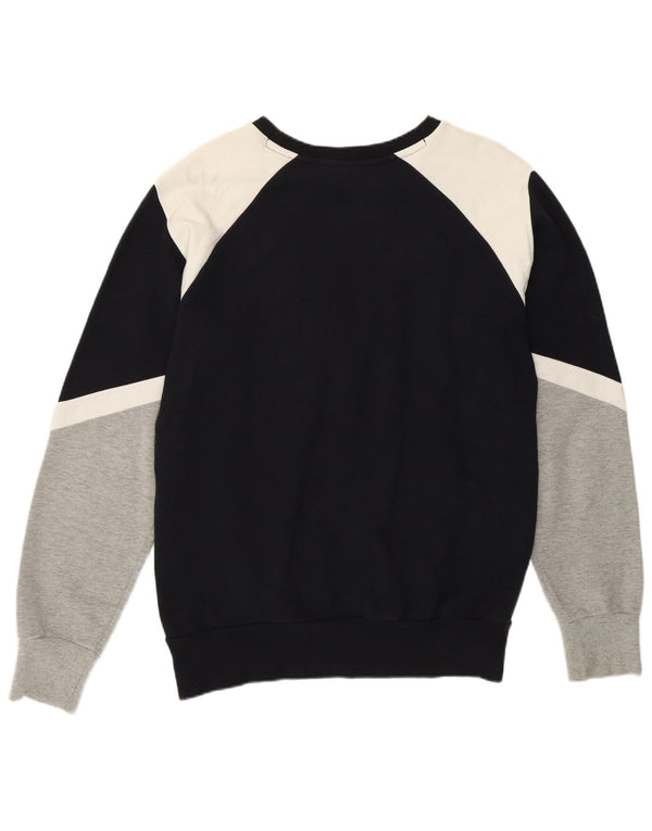 Ellesse Womens Graphic Sweatshirt Jumper UK 10 Small Black Colourblock