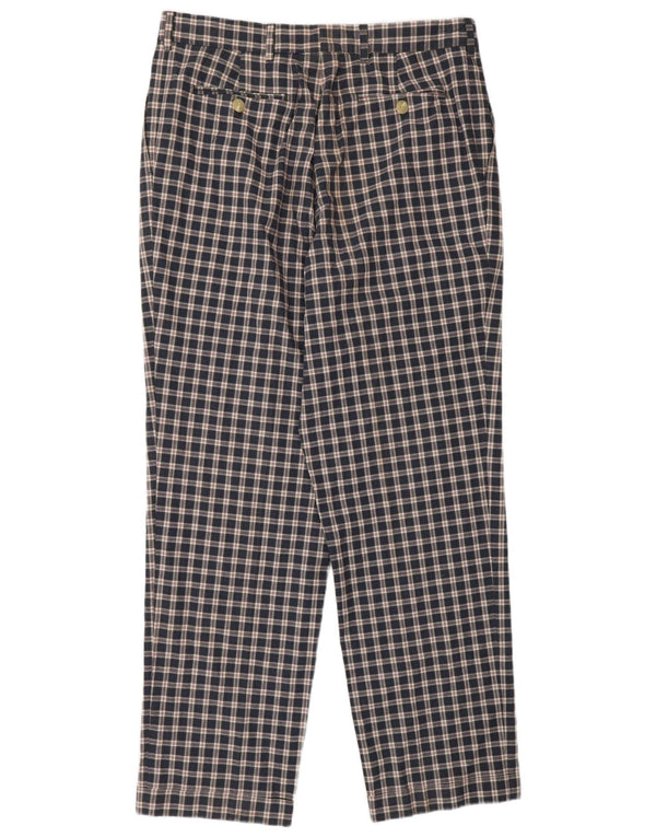 Lacoste Mens Pegged Chino Trousers Size 44 Large W34 L31 Navy Blue Check