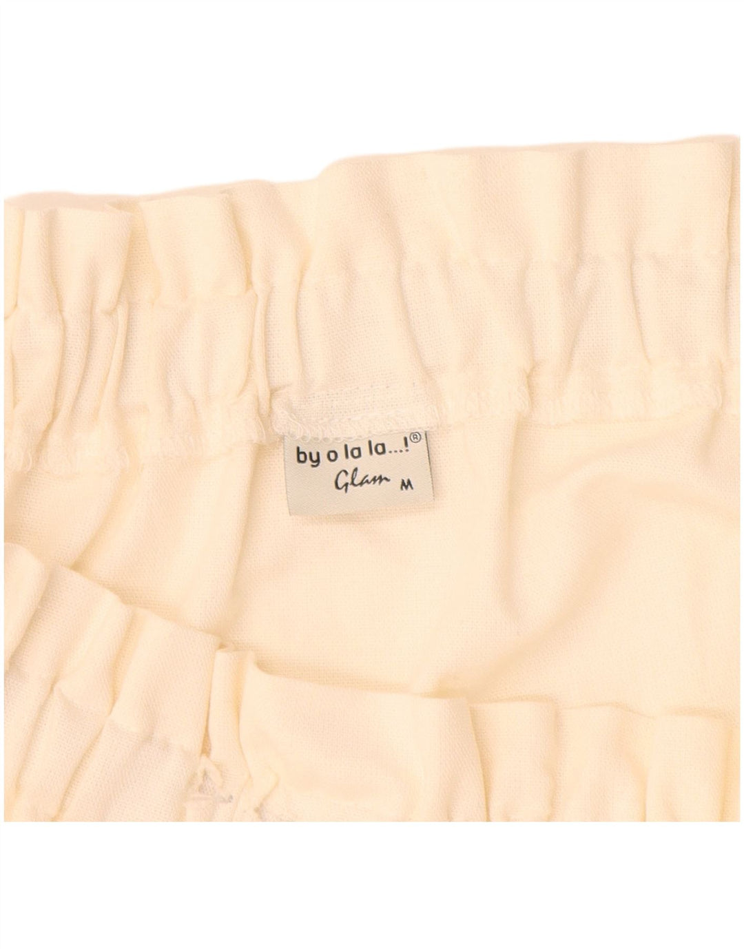 VINTAGE Womens Long Sleeve Off Shoulder Dress UK 12 Medium Off White Linen