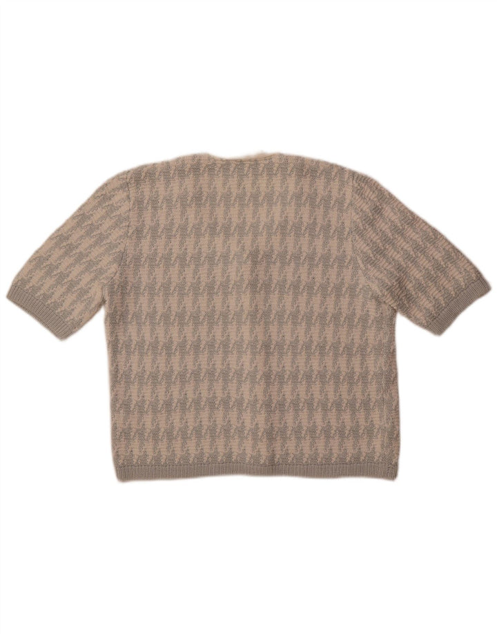 Giesswein Womens Cardigan Sweater EU 38 Medium White Houndstooth