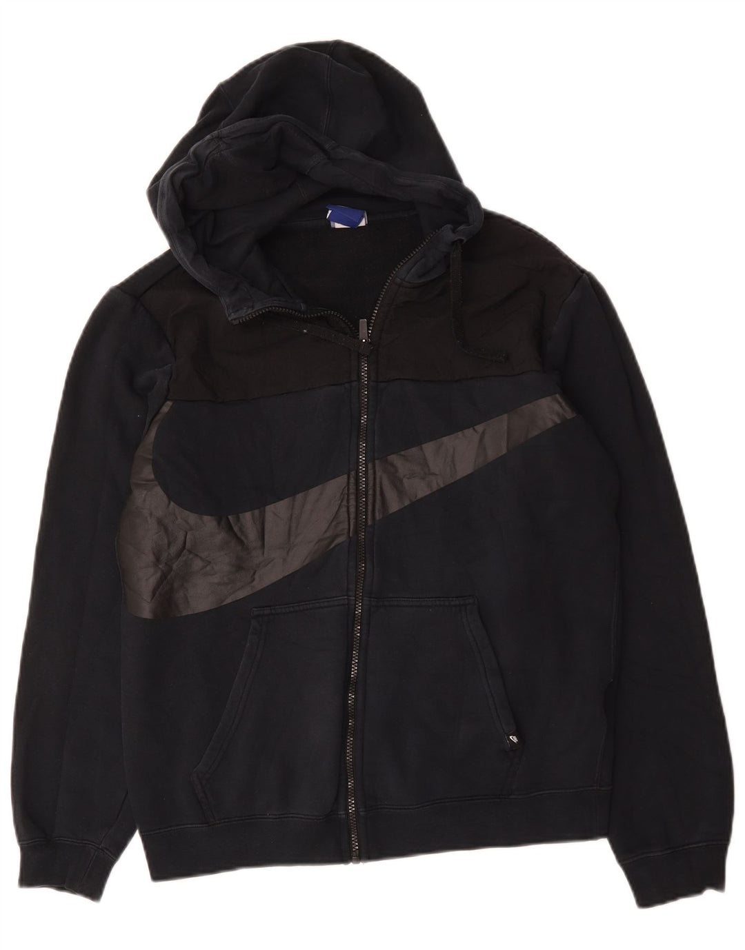 Nike Mens Graphic Zip Hoodie Sweater Medium Black Cotton