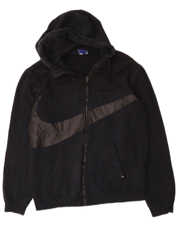 Nike Mens Graphic Zip Hoodie Sweater Medium Black Cotton