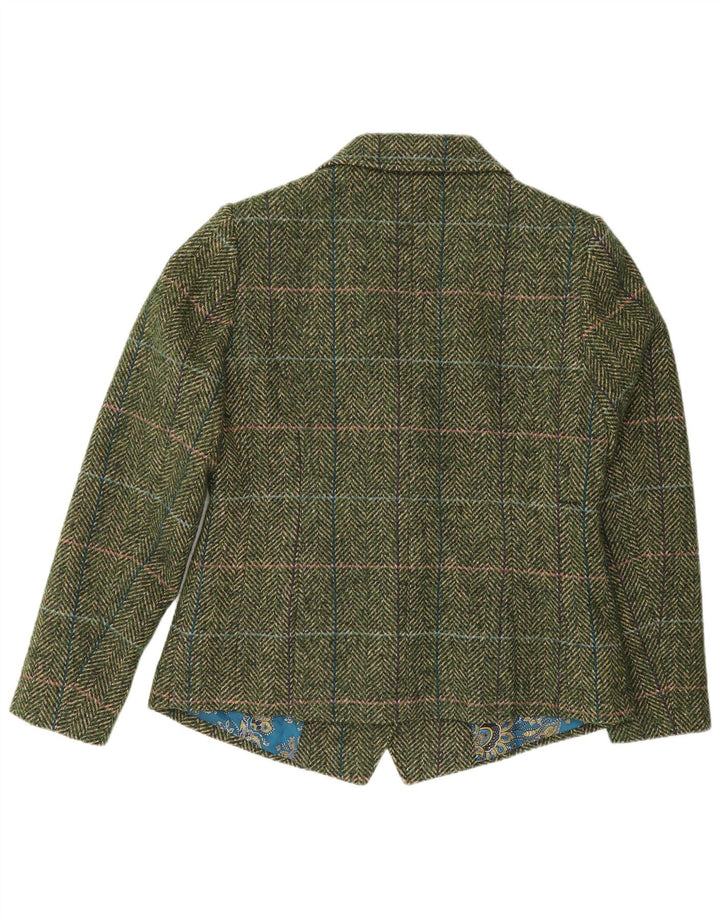 Joe Browns Womens 5 Button Blazer Jacket UK 14 Large Green Houndstooth