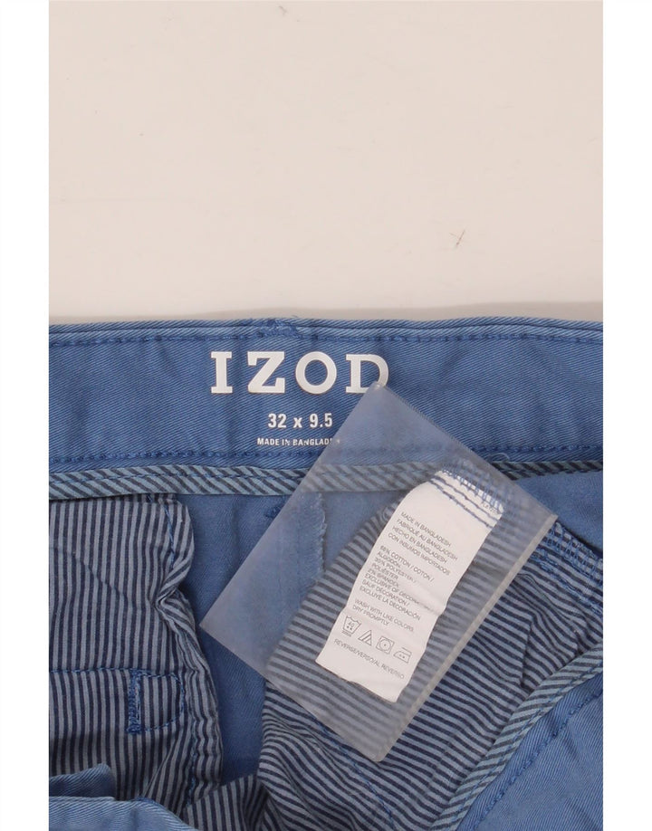 IZOD Mens Chino Shorts W32 Medium Blue Cotton