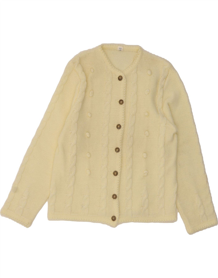 VINTAGE Womens Cardigan Sweater IT 44 Medium Off White Polyacrylic Vintage Vintage and Second-Hand Vintage from Messina Hembry 