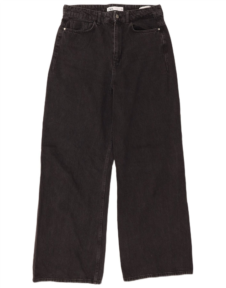 Zara Womens Wide Leg Jeans EU 40 Medium W30 L31 Black