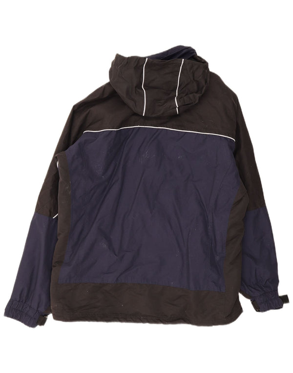 Fila Mens Hooded Ski Jacket UK 38 Medium Navy Blue Colourblock Nylon Sports