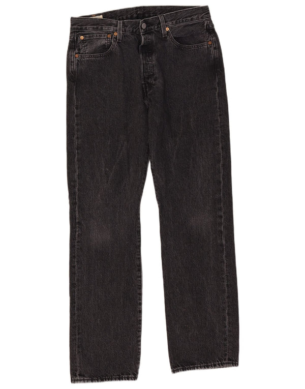 LEVI'S Mens 501 Straight Jeans W32 L32 Grey Cotton