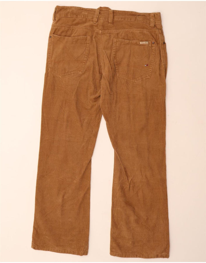 TOMMY HILFIGER Mens Bootcut Corduroy Trousers W36 L32 Brown Cotton