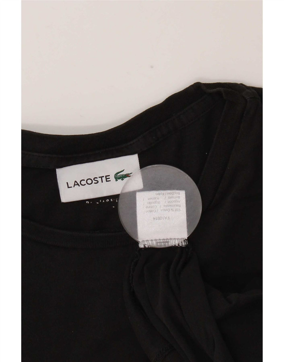 Lacoste Mens T-Shirt Top Medium Black Cotton