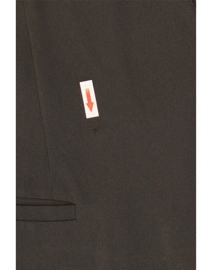 Vintage Womens 1 Button Blazer Jacket UK 14 Medium Black Acetate
