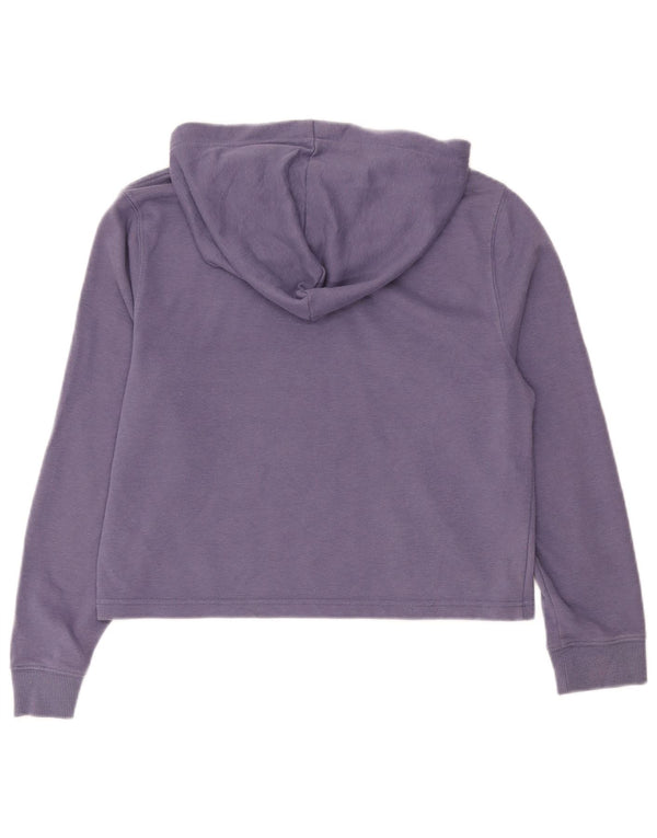 Tommy Hilfiger Womens Crop Hoodie Jumper UK 14 Medium Navy Blue Cotton