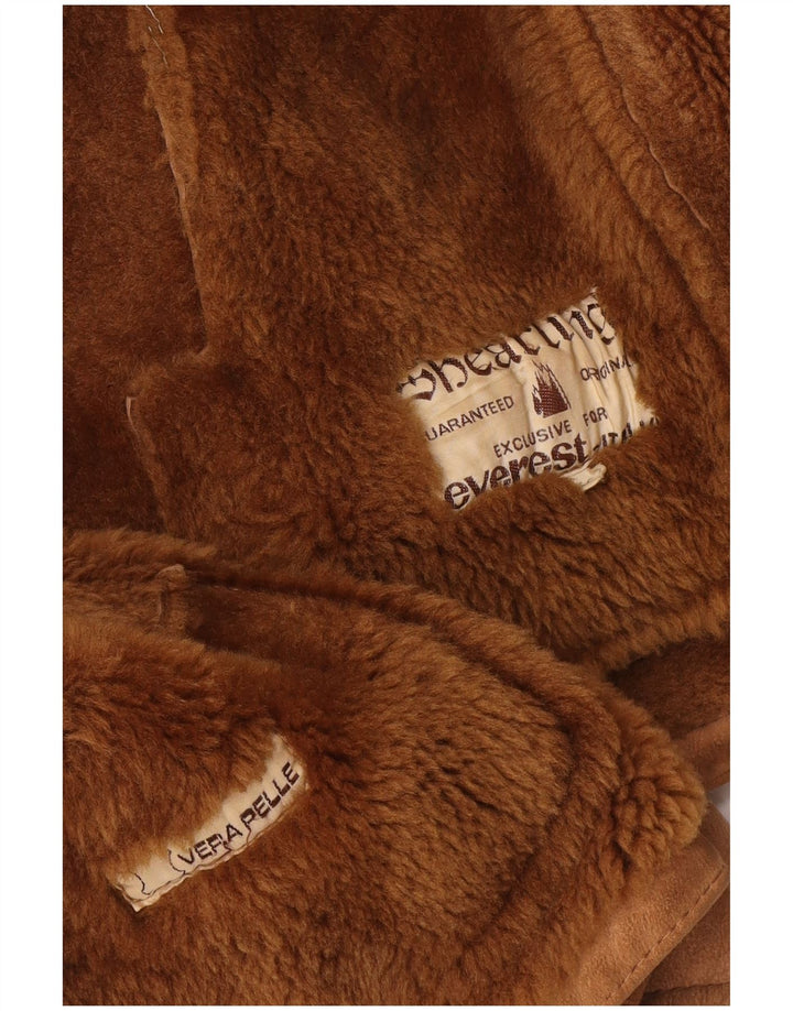 Vintage Mens Shearling Jacket IT 50 Large Beige
