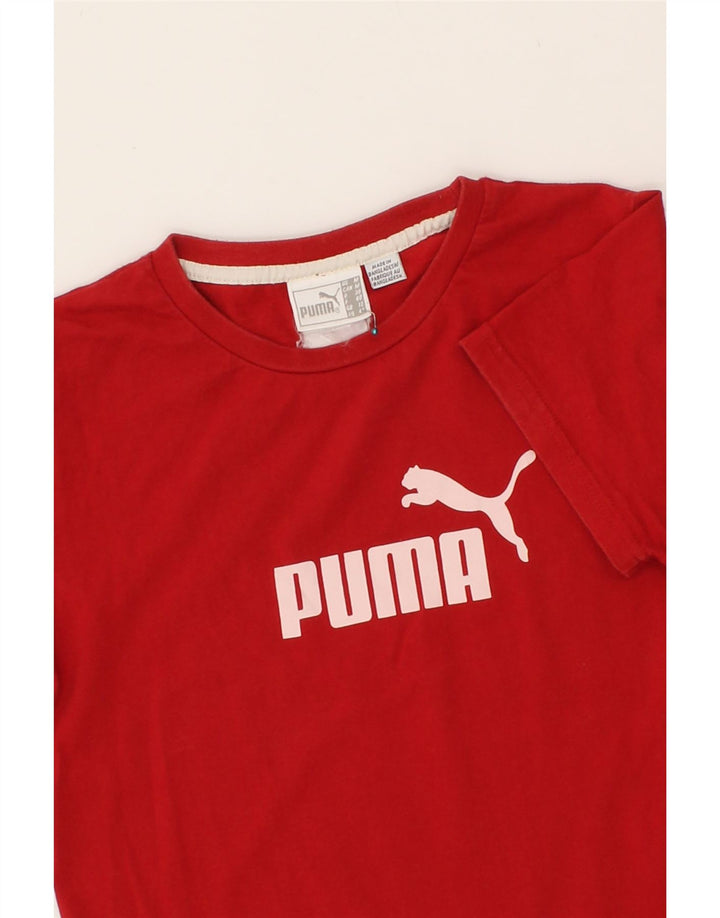 PUMA Womens Graphic T-Shirt Top UK 12 Medium Red Vintage Puma and Second-Hand Puma from Messina Hembry 