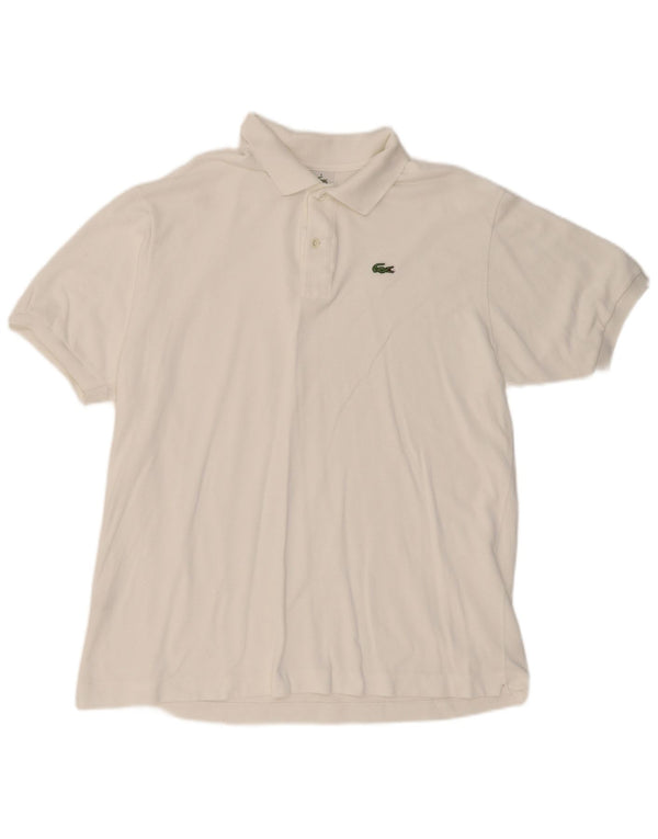 LACOSTE Mens Polo Shirt Size 6 XL White Cotton