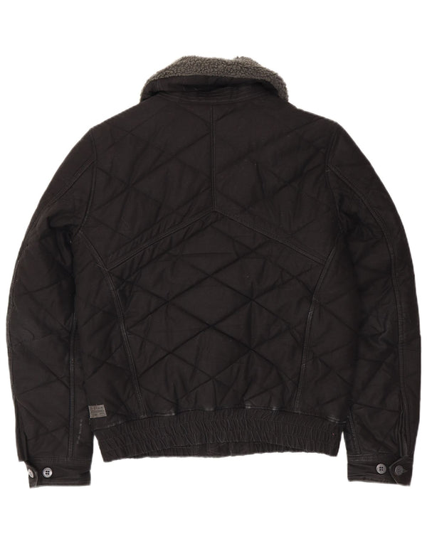 G-STAR Mens Quilted Jacket UK 38 Medium Black Cotton