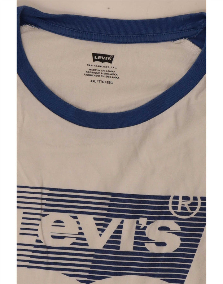 Levi's Mens Graphic T-Shirt Top 2XL White Colourblock